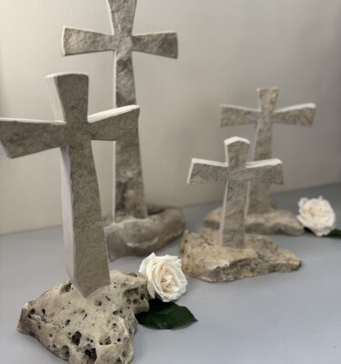 Locally Made Limestone Cross 