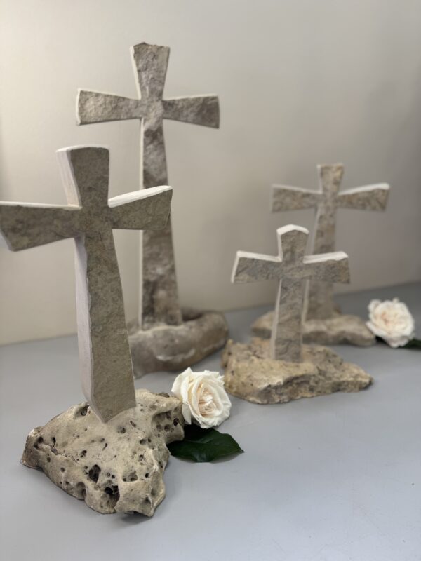 Locally Made Limestone Cross 